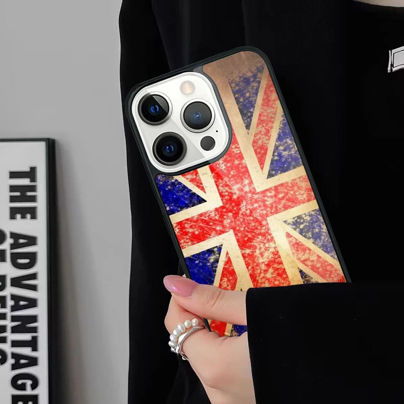 Classic Union Jack Wireless Charge Phone Case For iPhone 17 Air 15 16 16e 14 13 11 12 Pro Max Plus Magsafe Magnetic Bumper Cover