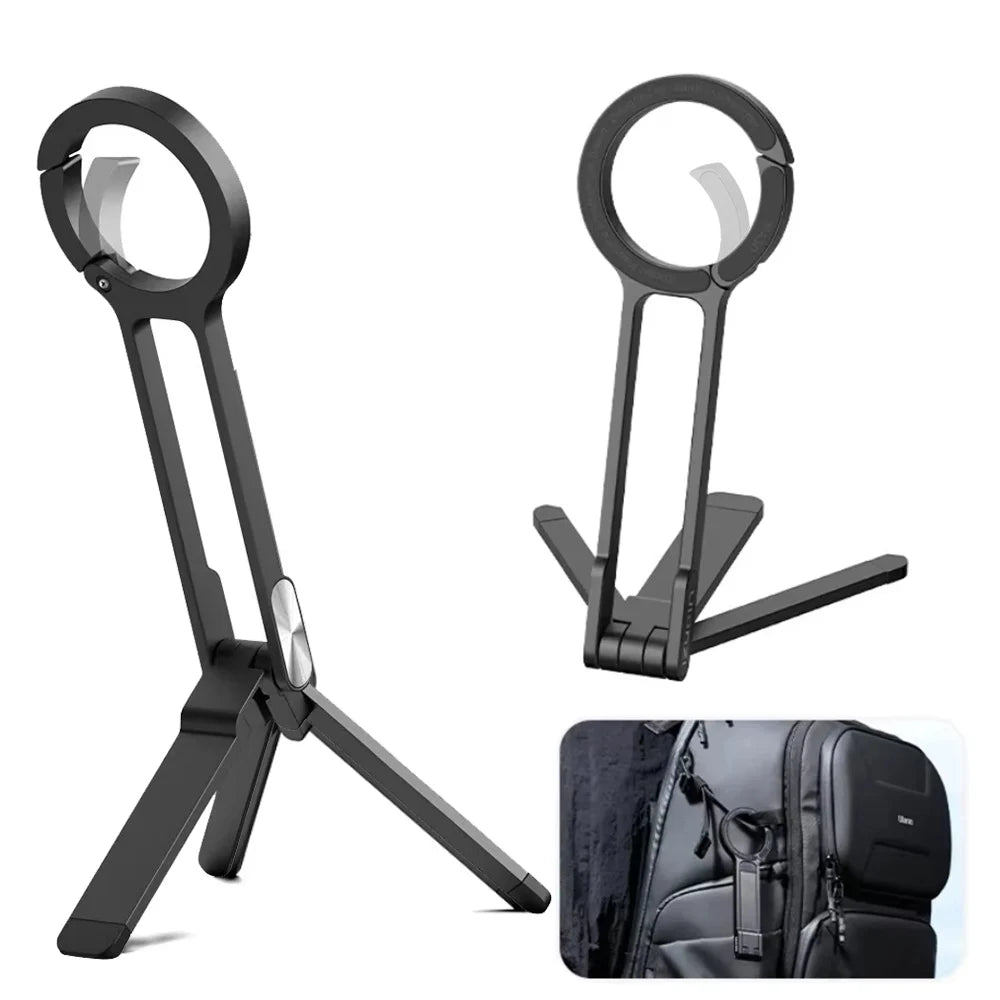 Mobile Phone Tripod Carabiner Mount For iPhone 14 15 16 17 Pro Max Dual-sided Magnetic Desktop Mount Phone Handle Holder Stand
