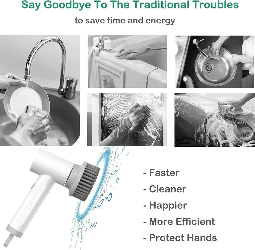 Household Cleaning Brush Kitchen Gadgets Cleaning Products for Home Wireless Clean Brush Home Gadgets Electric Spin Scrubber