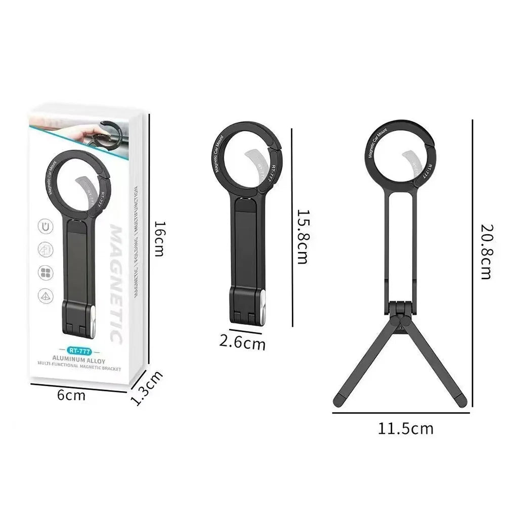 Mobile Phone Tripod Carabiner Mount For iPhone 14 15 16 17 Pro Max Dual-sided Magnetic Desktop Mount Phone Handle Holder Stand