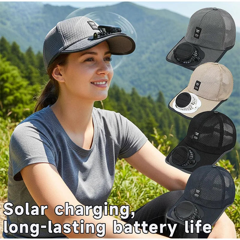 Summer adjustable solar hat with Solar Fan Women Men Breathable Sunhat USB Charging Fan Outdoor Sunhats Sunscreen Sunshade Hats